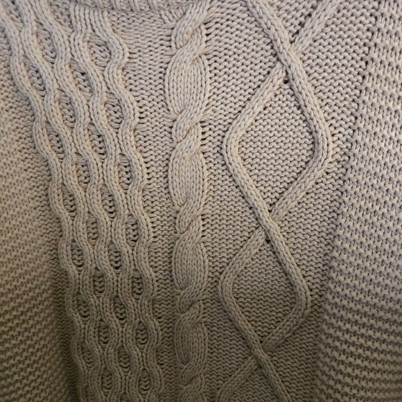 Free People Dream Mixed CableKnit Desert Classic Camel Oversized Sweater Size XL - Picture 11 of 13